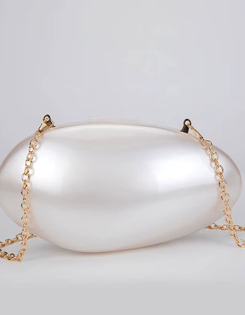 Load image into Gallery viewer, Pearl Acrylic Evening Bags Designer Luxury Clutch Purse Mini Women&#39;S Wallet Shell Chain Shoulder Crossbody Wedding Party Handbag
