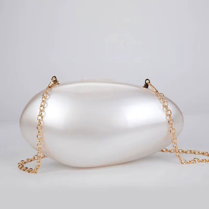 Pearl Acrylic Evening Bags Designer Luxury Clutch Purse Mini Women'S Wallet Shell Chain Shoulder Crossbody Wedding Party Handbag