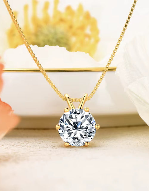 Load image into Gallery viewer, Luxury 3.0 Carat Moissanite Pendant Necklaces for Women Real 925 Silver 1Ct 2Ct Diamond Necklace Engagement Jewelry Gifts
