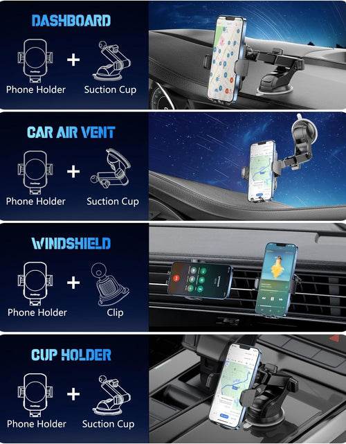 Load image into Gallery viewer, Wireless Car Charger, Fast Charging Phone Holder 3 in 1 Phone Mount Auto Clamping Car Accessories Compatible with Iphone 16 15 14 13 12 11 Xs XR, Samsung S23 Ultra S22 S21 S20/S10+ S9+ Note 9
