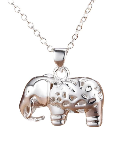 Load image into Gallery viewer, Fine Charms 925 Sterling Silver Pretty Elephant Pendant Necklace for Women Fashion Wedding Accessories Party Jewelry Gifts
