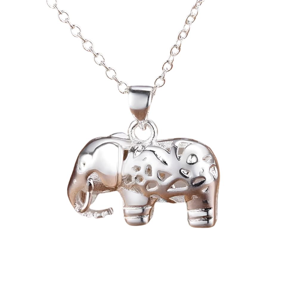 Fine Charms 925 Sterling Silver Pretty Elephant Pendant Necklace for Women Fashion Wedding Accessories Party Jewelry Gifts