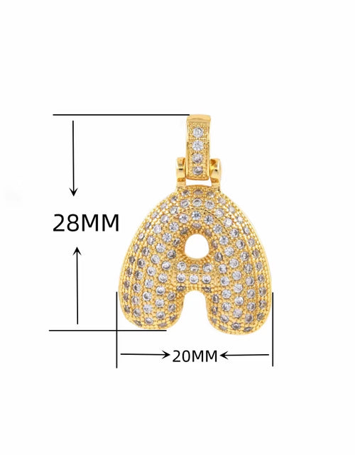 Load image into Gallery viewer, Fashion 26 Letters Necklace Custom Name Pendant Charm for Men and Women A-Z Alphabet Cubic Zircon Hip Hop Jewelry Gift
