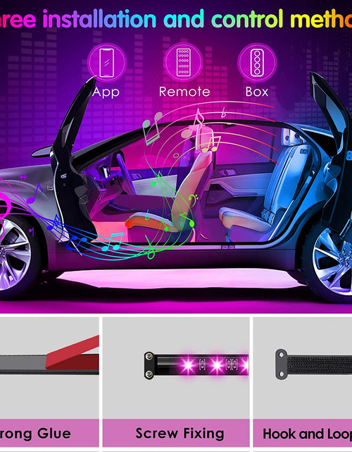 Load image into Gallery viewer, Interior Car Lights  Car Accessories APP Control with Remote Music Sync Color Change RGB under Dash Car Lighting with Charger 12V LED Lights Running Board Lights
