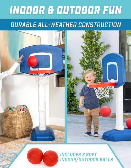 Load image into Gallery viewer, Tot Shot Toddler Basketball Set - Kids Indoor &amp; Outdoor Toy Hoop with Adjustable Height
