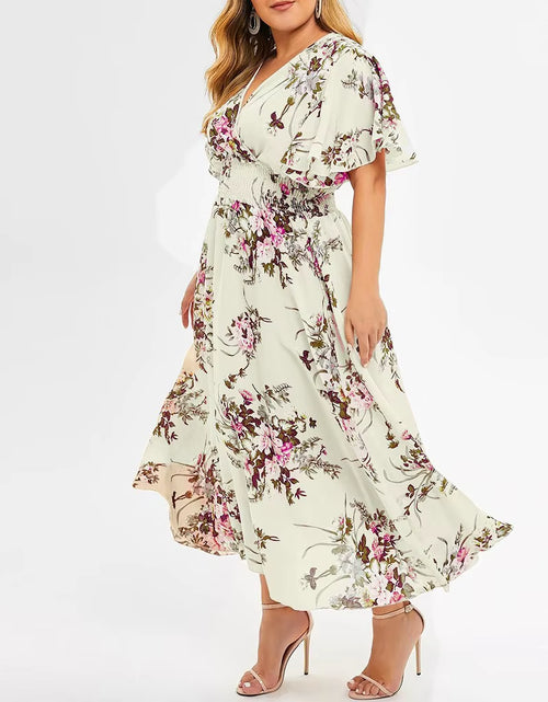 Load image into Gallery viewer, 2024 plus Size 3XL 4XL 5XL Women Dress Floral Chiffon Flower Dress Loose Bohemian Beach Summer Dresses Urban Gypsy Ropa Vestidos
