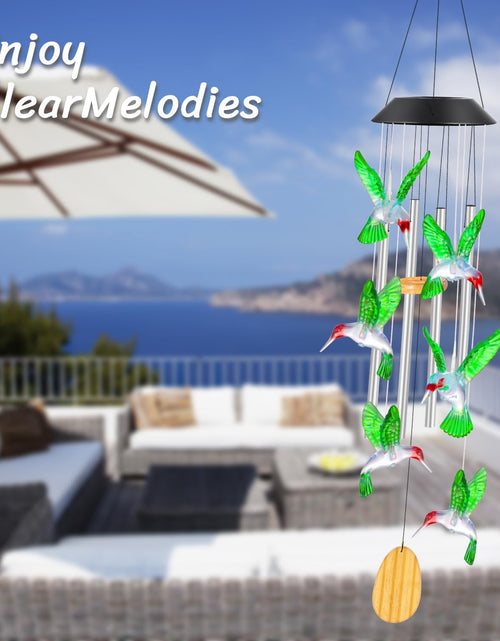 Load image into Gallery viewer, Womens Gifts for Christmas Birthday Gifts for Women Mom Grandma Gifts Hummingbird Wind Chimes Solar Lights for outside Outdoor Yard Home House Patio Garden Gardening Decor Gifts for Mom Sister
