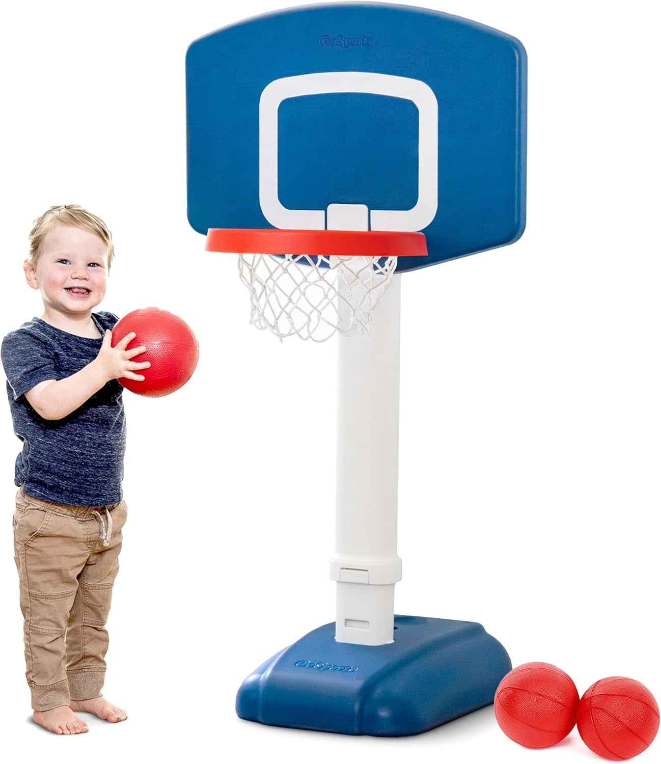 Tot Shot Toddler Basketball Set - Kids Indoor & Outdoor Toy Hoop with Adjustable Height