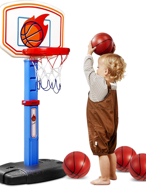 Load image into Gallery viewer, Toddler Basketball Arcade Game Set, Adjustable Basketball Goal with 4 Balls for Kids Indoor Outdoor Play, Carnival Games, Christmas Birthday Gift for Boys Girls Age 1 and up - Air Pump Included
