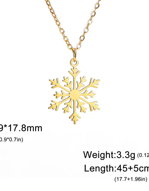 Load image into Gallery viewer, Snowflake Pendant Necklace for Women Stainless Steel Clavicle Chain Choker Fashion Couple Jewelry Valentine&#39;S Day Gift
