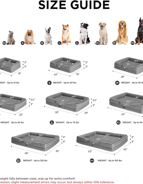 Load image into Gallery viewer, Orthopedic Dog Bed for Extra Large Dogs - XL Washable Dog Sofa Beds Large, Supportive Foam Pet Couch Bed with Removable Washable Cover, Waterproof Lining and Nonskid Bottom, Grey
