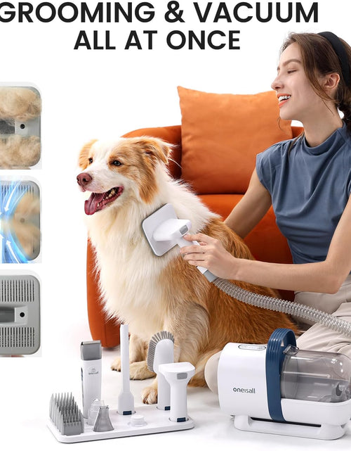 Load image into Gallery viewer, Dog Hair Vacuum &amp; Dog Grooming Kit, Pet Grooming Vacuum with Pet Clipper Nail Grinder, 1.5L Dust Cup Dog Brush Vacuum with 7 Pet Grooming Tools for Shedding Pet Hair, Home Cleaning
