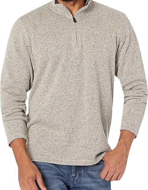 Load image into Gallery viewer, Men&#39;S Long Sleeve Fleece Quarter-Zip Sweater
