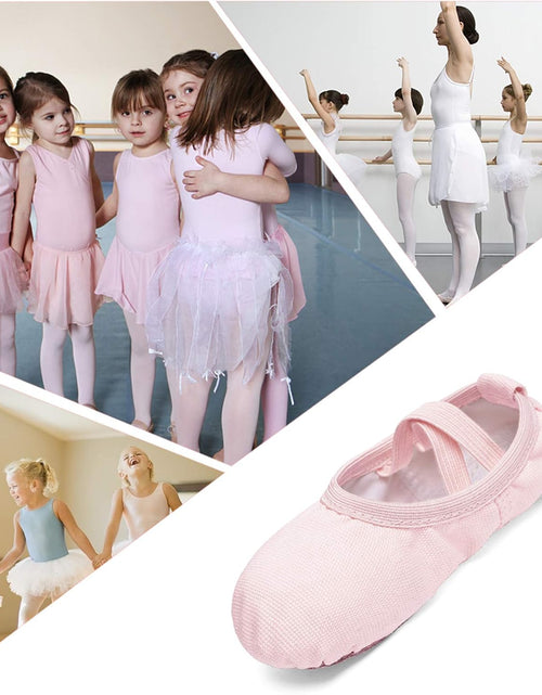 Load image into Gallery viewer, Canvas Ballet Shoes Toddler Girls Ballet Slippers No-Tie Boys Dance Shoes
