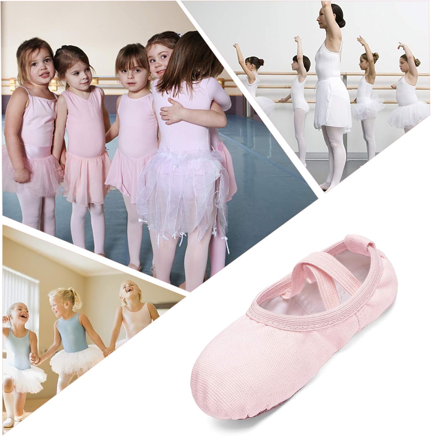 Canvas Ballet Shoes Toddler Girls Ballet Slippers No-Tie Boys Dance Shoes