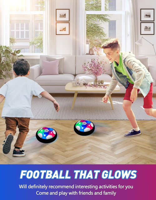 Load image into Gallery viewer, Kids Toys Hover Soccer Ball (Set of 2), Battery Operated Air Floating Soccer Ball with LED Light and Soft Foam Bumper for Indoor Outdoor Game, Gifts for Age 3 4 5 6 7 8-16 Year Old Boys Girls
