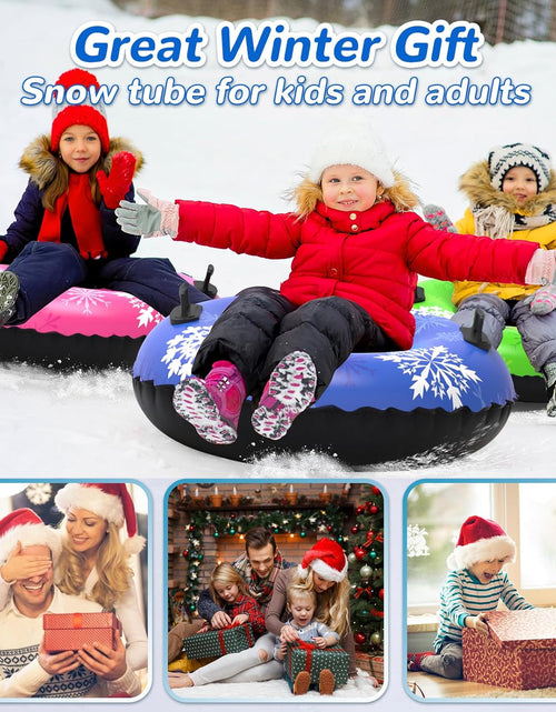 Load image into Gallery viewer, 36&quot; 3Pack /40&quot; 2Pack Snow Tubes, Inflatable Snow Sled for Kids &amp; Adults, Thickened Heavy Duty Hard Bottom Snow Sleds with Handles, Winter Outdoor Sports Toys for Boys Girls Family Activities
