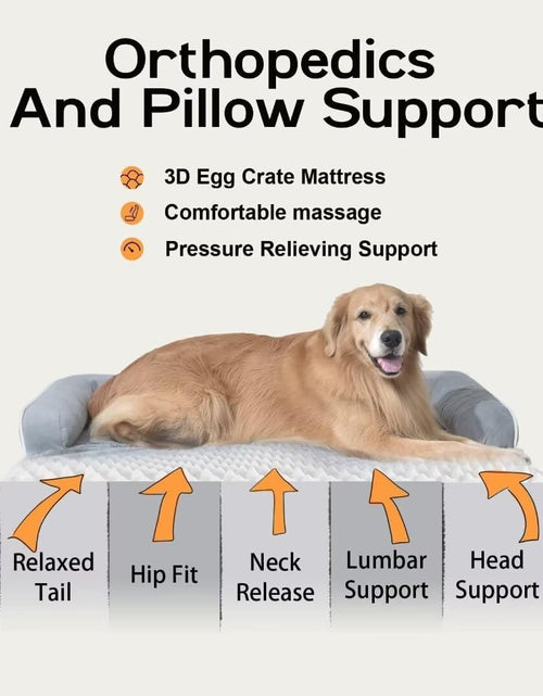 Load image into Gallery viewer, Large Dog Bed Orthopedic Washable - Beds Bolster - Medium XL Xlarge Big Dogs - Memory Foam Couch Sofa - Waterproof with Removable Cover
