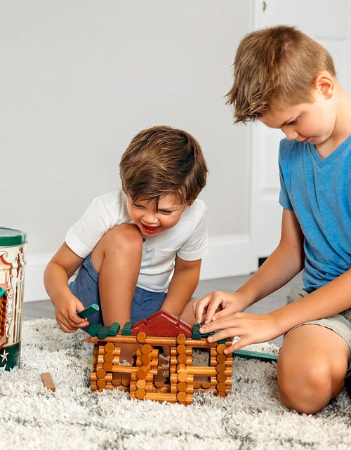 Load image into Gallery viewer, Lincoln Logs – 100Th Anniversary Tin, 111 Pieces, Real Wood Logs - Ages 3+ - Best Retro Building Gift Set for Boys/Girls - Creative Construction Engineering - Preschool Education Toy
