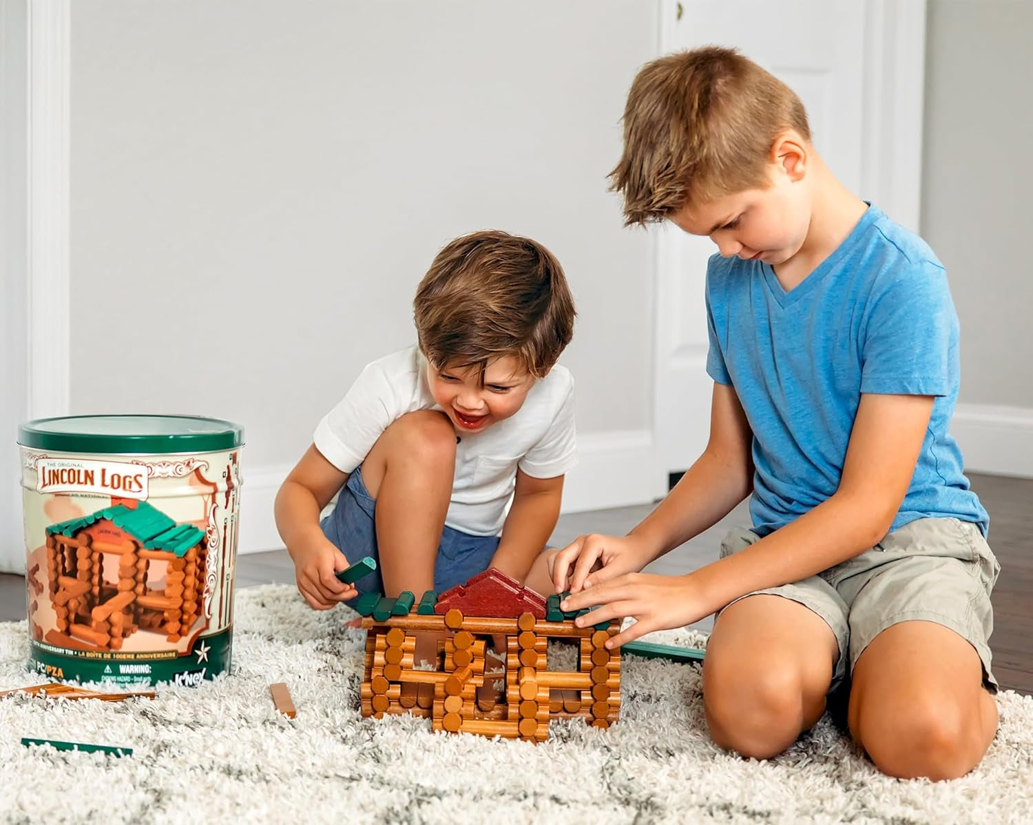 Lincoln Logs – 100Th Anniversary Tin, 111 Pieces, Real Wood Logs - Ages 3+ - Best Retro Building Gift Set for Boys/Girls - Creative Construction Engineering - Preschool Education Toy