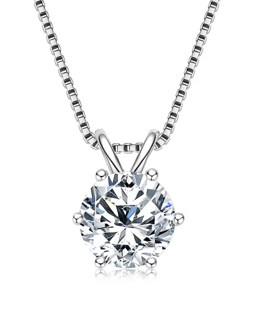 Load image into Gallery viewer, Luxury 3.0 Carat Moissanite Pendant Necklaces for Women Real 925 Silver 1Ct 2Ct Diamond Necklace Engagement Jewelry Gifts
