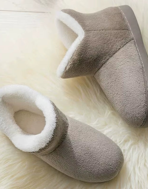 Load image into Gallery viewer, Women Winter Slippers Warm Plush Slip-On Couples Home Floor Shoes Anti-Slip Comfortable Flats Female Soft Faux Fur Boots
