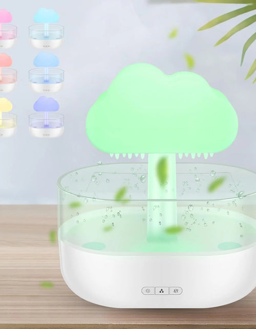 Load image into Gallery viewer, Rain Cloud Humidifier Water Drip, 7 Color Lights Mushroom Rain Cloud Diffuser, Timing Water Drip Aroma Waterfall Lamp(White)
