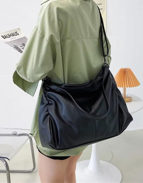 Load image into Gallery viewer, Large Black Shoulder Crossbody Bags for Women 2024 Hobo Shopper Sac Solid Color Quality PU Leather Handbag Lady Travel Tote Bag
