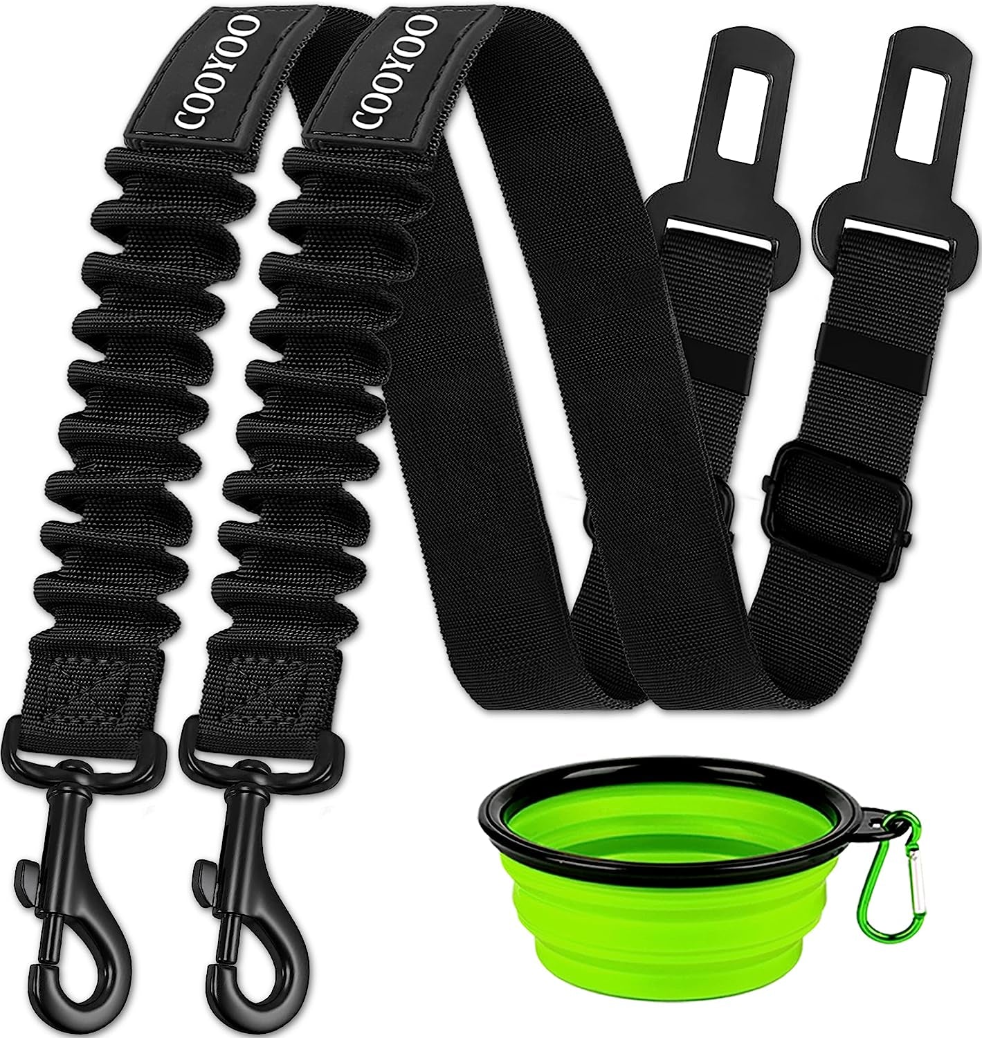 Dog Seat Belt,3 Piece Set Retractable Dog Car Harness Adjustable Dog Seat Belt for Vehicle Nylon Pet Safety Seat Belts Heavy Duty & Elastic