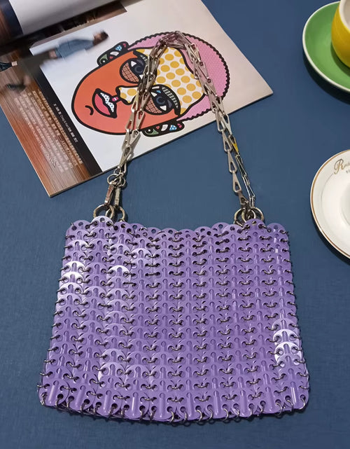 Load image into Gallery viewer, Luxury Designer Women&#39;S Bag Trend Hand Woven Hollow Metal Chain Tote Bag Clutch Female Bag Travel Holiday Shoulder Bag Handbag
