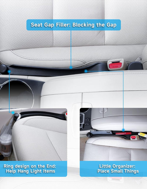 Load image into Gallery viewer, Car Seat Gap Filler Set of 2, Soft Foam Multifunctional Seat Side Gap Filler with Organizer &amp; Hook Function, 3In1 Gap Stopper Universal Fit Car SUV Truck Fill the Gap between Seat &amp; Console
