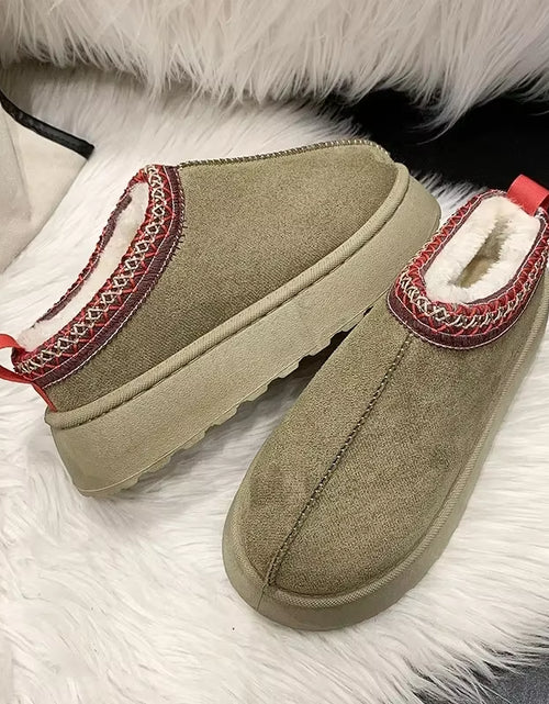 Load image into Gallery viewer, Snow Boots for Women 2023 Winter New Cashmere Warm Thick Soles without Heel-Covered Hair Half Slipper Cotton Shoes for Women
