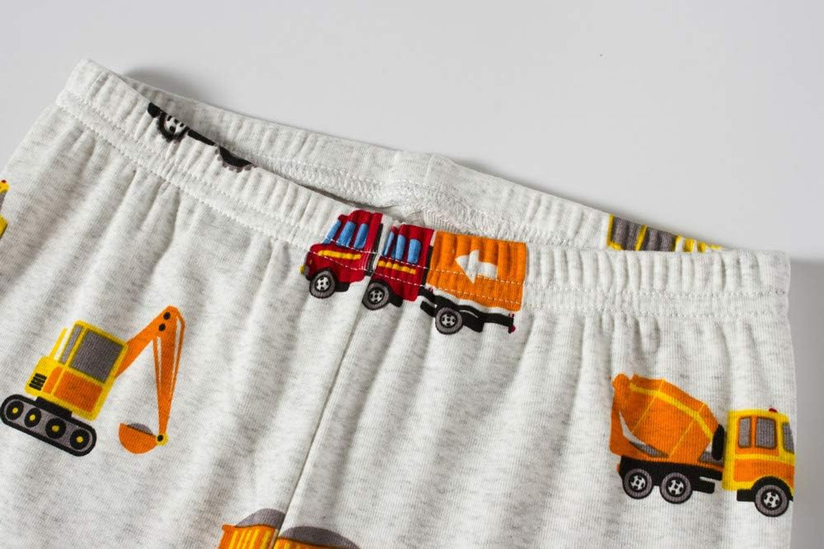 Boys Pajamas 100% Cotton Truck Pjs Toddler 2 Piece Sleepwear Kids Winter Clothes Set 3T-10T