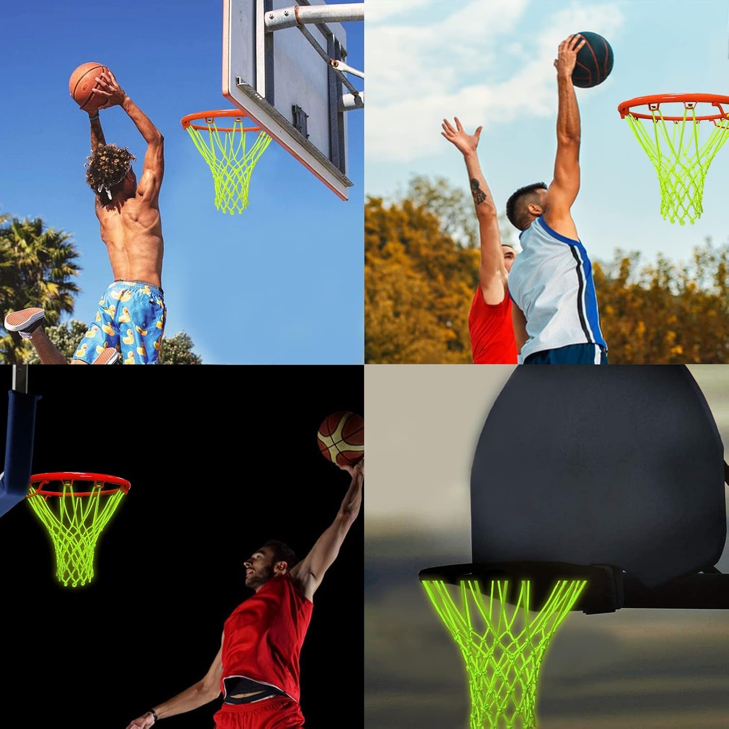 Nightlight Basketball Net Luminous Outdoor Portable Sun Powered Sports Nylon