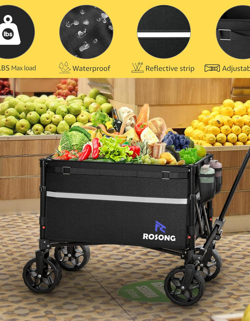 Load image into Gallery viewer, Collapsible Wagon Cart with Wheels Foldable - Folding Utility Heavy Duty Wagons Carts for Grocery Sports Garden Shopping Camping
