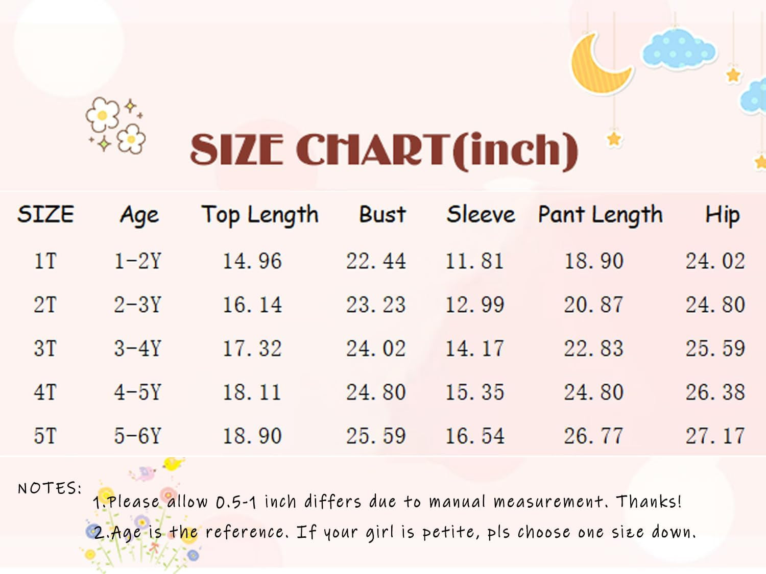 Toddler Girl Clothes Baby Girl Long Sleeve Top + Jeans Pants with Pockets 2 Piece Outfit Cartoon Clothing Set